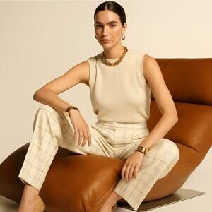 WILFRED x ARITZIA Carrot High Waisted Pants Oswald Plaid Sz 2 $148 {3F52}